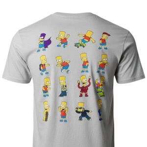 The Simpsons Bart Simpson T Shirt Mens L Beige Graphic Cartoon TV Streetwear Y2K